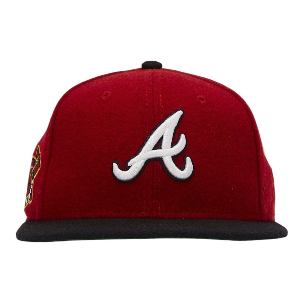 New Era Atlanta Braves Chain Stitched 59FIFTY Fitted Hat Wool Cap Size 7 1/4